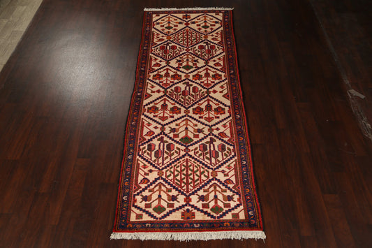 Geometric Hamedan Persian Runner Rug 4x10