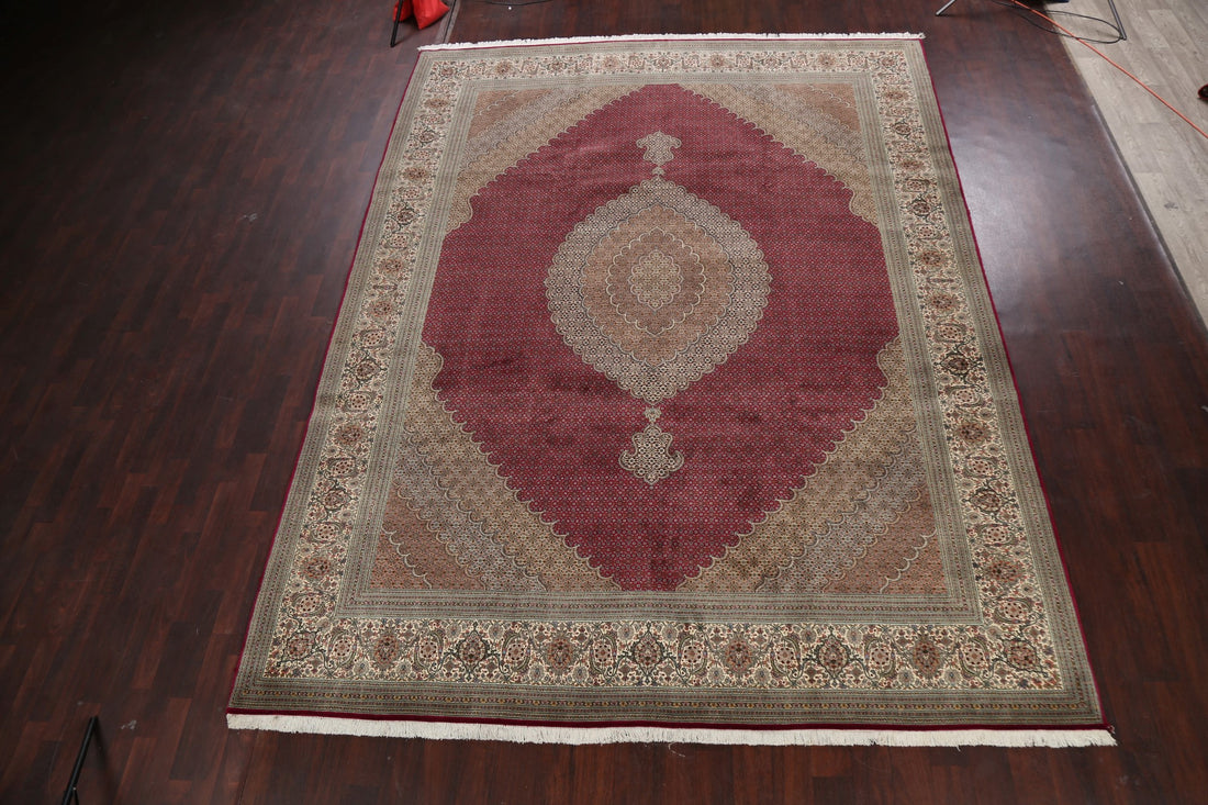 Vegetable Dye Wool/ Silk Tabriz Mahi Persian Area Rug 10x13