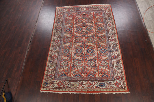 Antique Vegetable Dye Floral Mahal Persian Area Rug 7x10