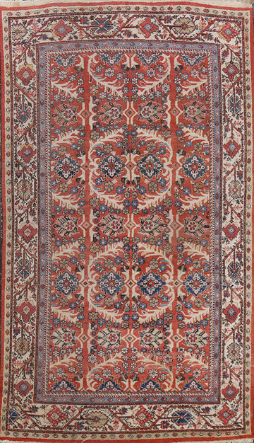 Antique Vegetable Dye Floral Mahal Persian Area Rug 7x10