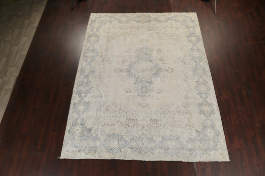 Muted Distressed Kerman Persian Area Rug 10x13