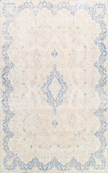 Muted Distressed Kerman Persian Area Rug 10x12