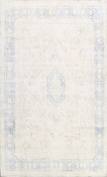 Muted Distressed Kerman Persian Area Rug 10x13