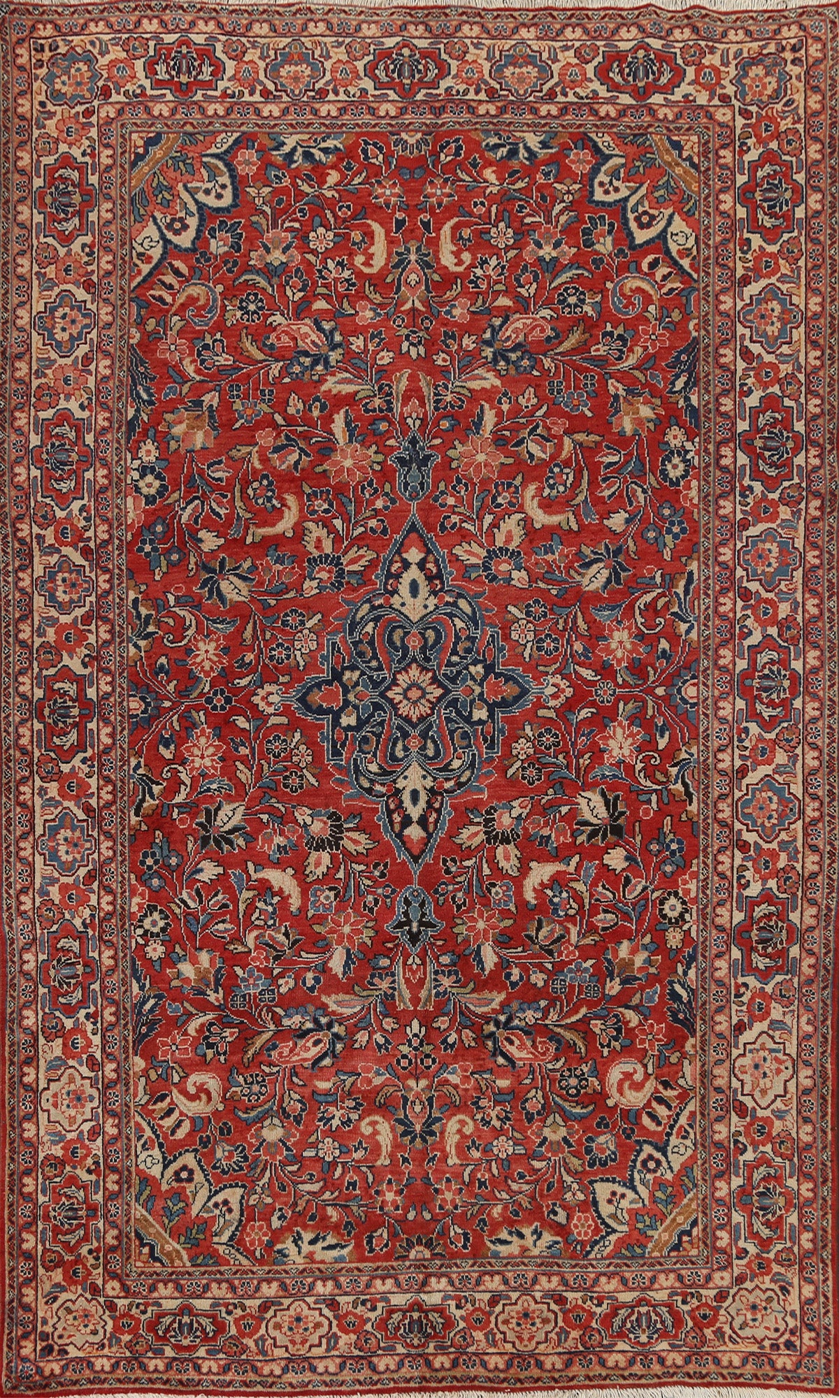 Vegetable Dye Floral Mahal Persian Area Rug 7x11