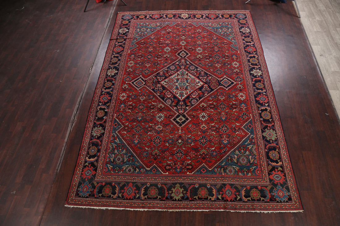 Antique Vegetable Dye Geometric Mahal Persian Area Rug 9x12