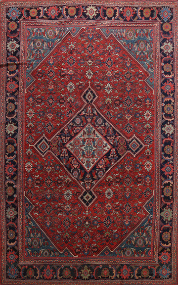Antique Vegetable Dye Geometric Mahal Persian Area Rug 9x12