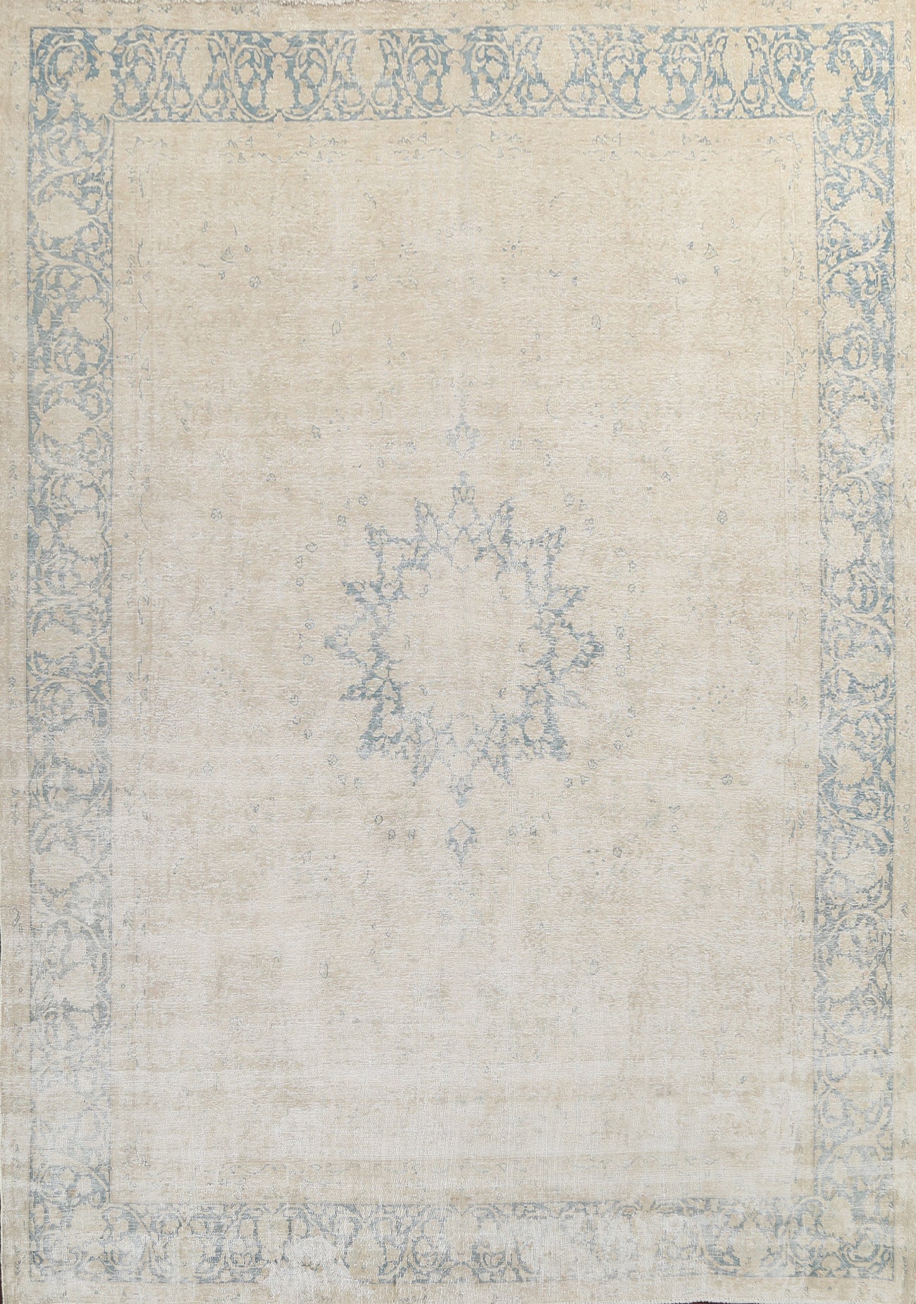 Muted Distressed Kerman Persian Area Rug 10x12