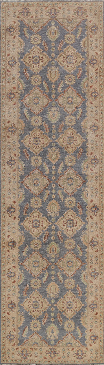 100% Vegetable Dye Peshawar Chobi Oriental Runner Rug 3x10