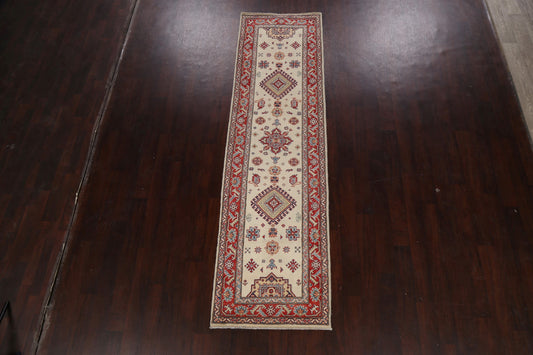 Geometric Kazak Oriental Runner Rug 3x10