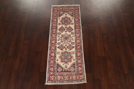 Geometric Kazak Oriental Runner Rug 2x6