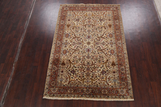 100% Vegetable Dye Floral Kashan Oriental Area Rug 6x9