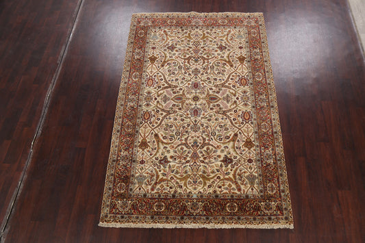 100% Vegetable Dye Floral Kashan Oriental Area Rug 6x9