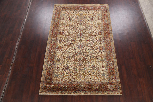 100% Vegetable Dye Floral Kashan Oriental Area Rug 6x9