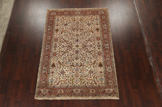 100% Vegetable Dye Floral Kashan Oriental Area Rug 6x9