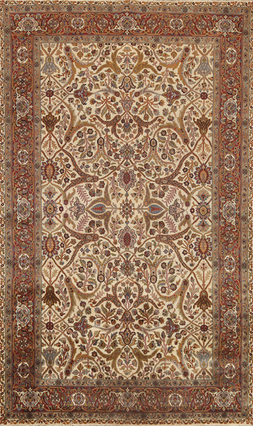 100% Vegetable Dye Floral Kashan Oriental Area Rug 6x9