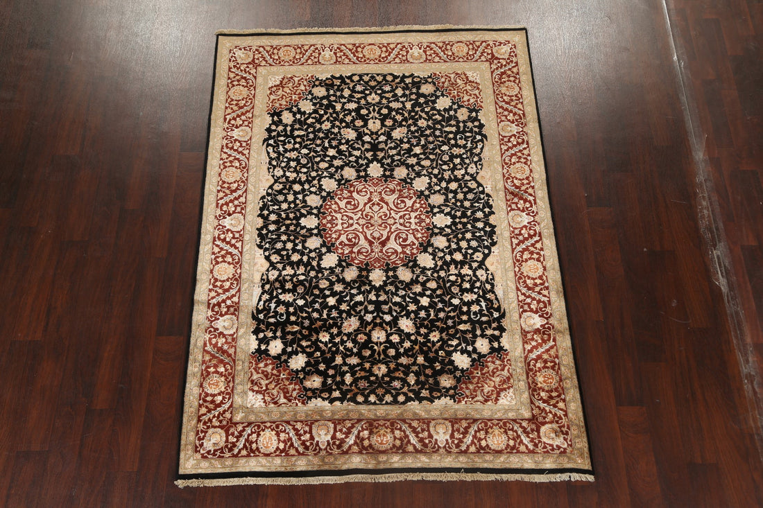 100% Vegetable Dye Floral Kashan Oriental Area Rug 6x8