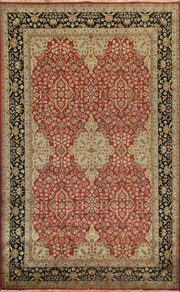 100% Vegetable Dye Floral Kashan Oriental Area Rug 6x9