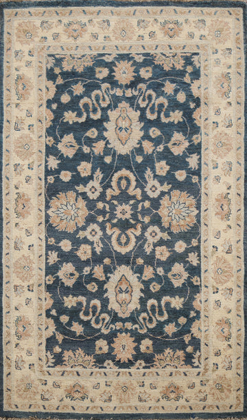 Vegetable Dye Floral Peshawar Chobi Oriental Area Rug 4x6