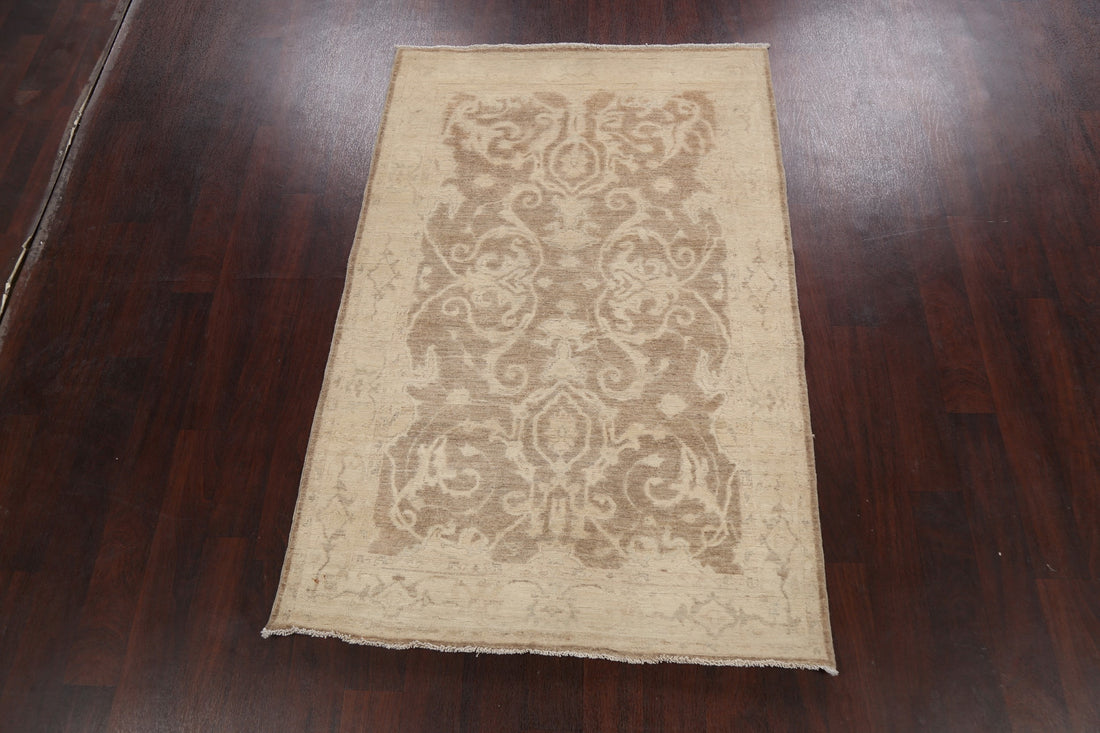 Vegetable Dye Floral Peshawar Chobi Oriental Area Rug 4x6