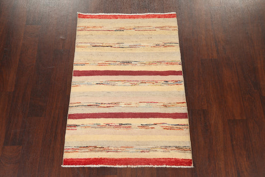 Modern Gabbeh Kashkoli Oriental Area Rug 3x4