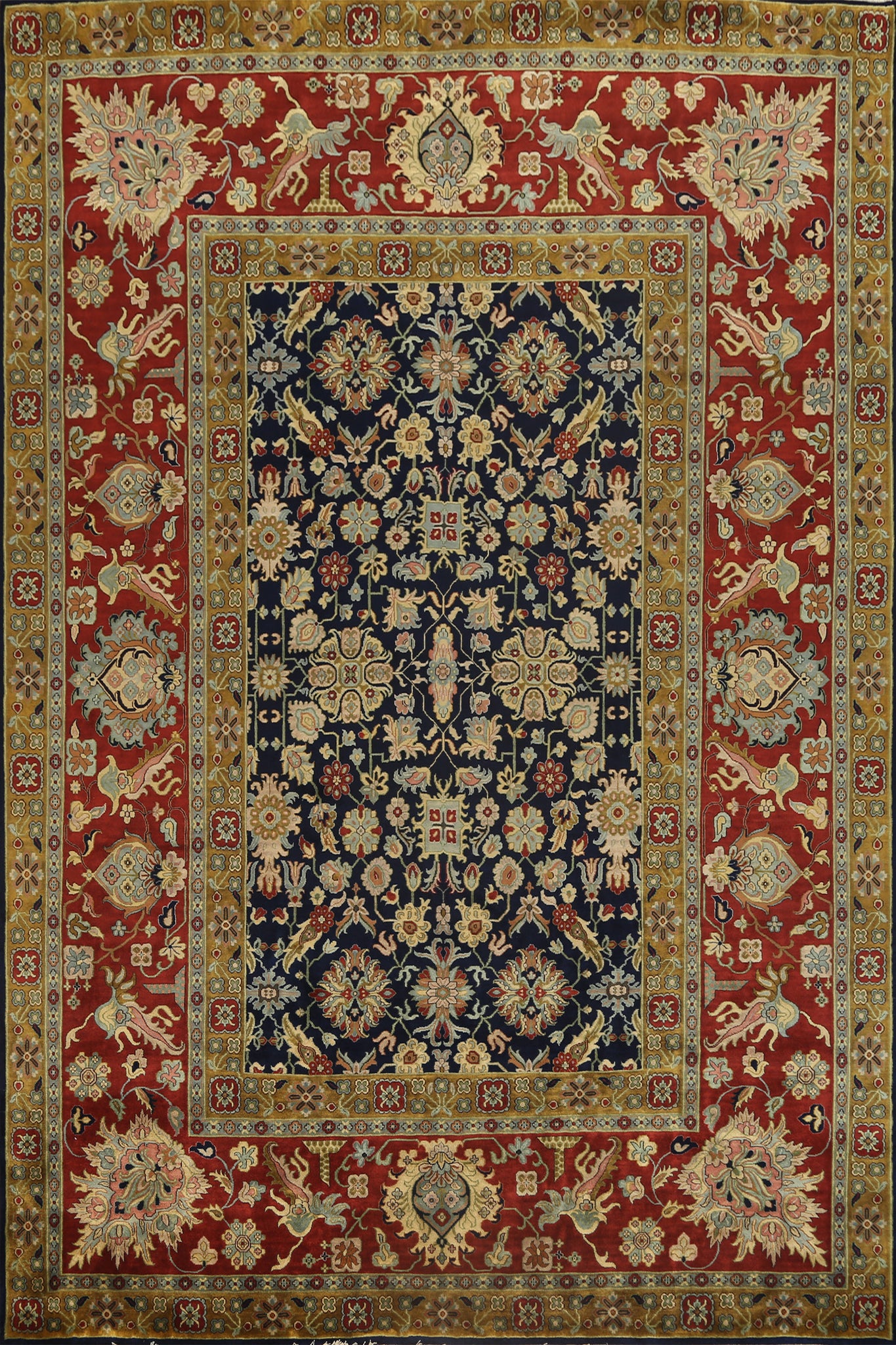 100% Vegetable Dye Kashan Oriental Area Rug 9x12