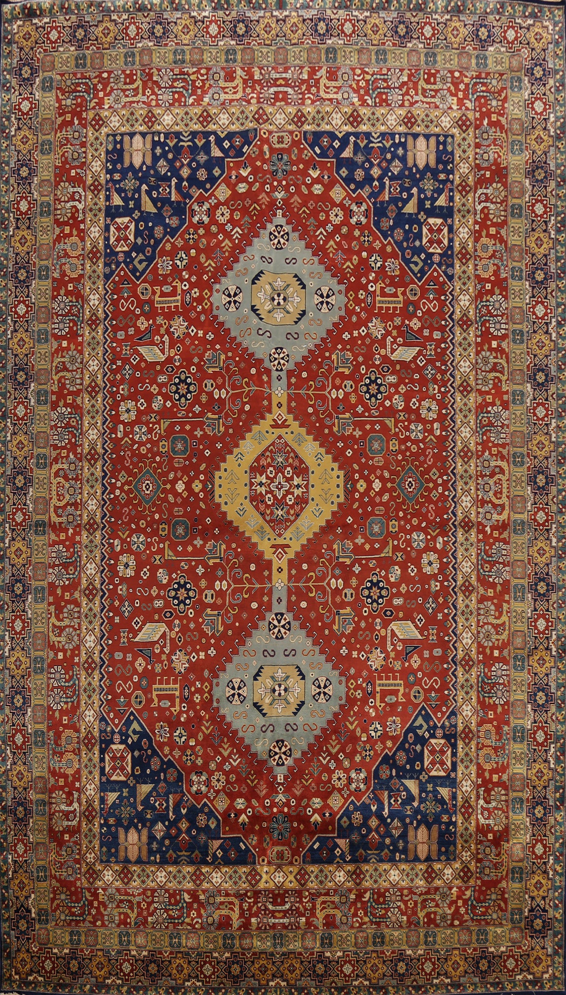 100% Vegetable Dye Tribal Kashan Oriental Area Rug 10x14