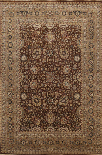 100% Vegetable Dye Floral Kashan Oriental Area Rug 8x10