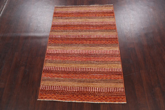 Contemporary Gabbeh Kashkoli Oriental Area Rug 4x6