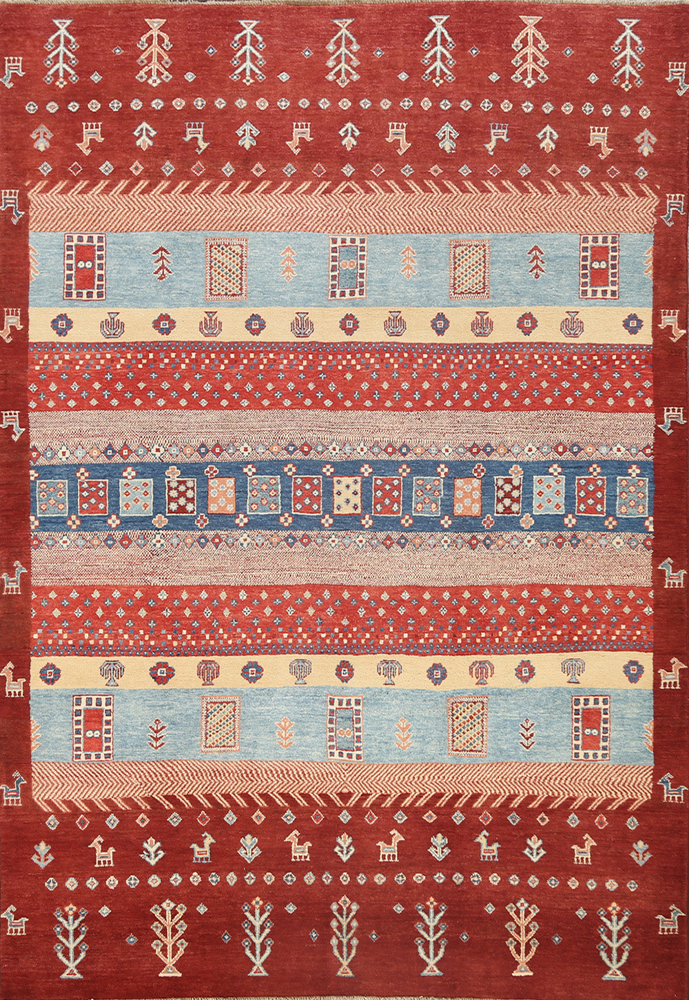 100% Vegetable Dye Super Tribal Kazak Oriental Area Rug 6x8