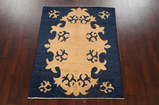 Contemporary Gabbeh Kashkoli Oriental Area Rug 4x5