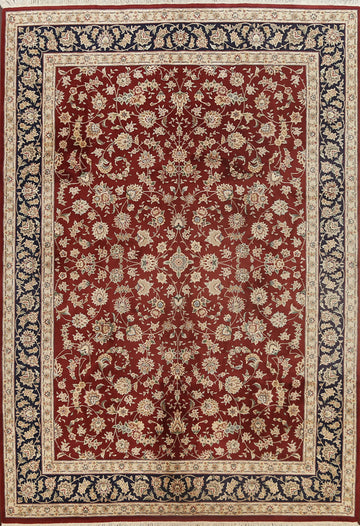 Vegetable Dye Wool/ Silk Floral Aubusson Oriental Area Rug 9x12