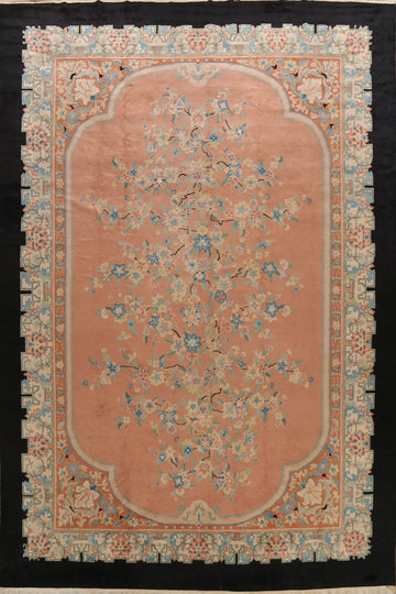 Vegetable Dye Floral Art Deco Nichols Oriental Area Rug 10x14