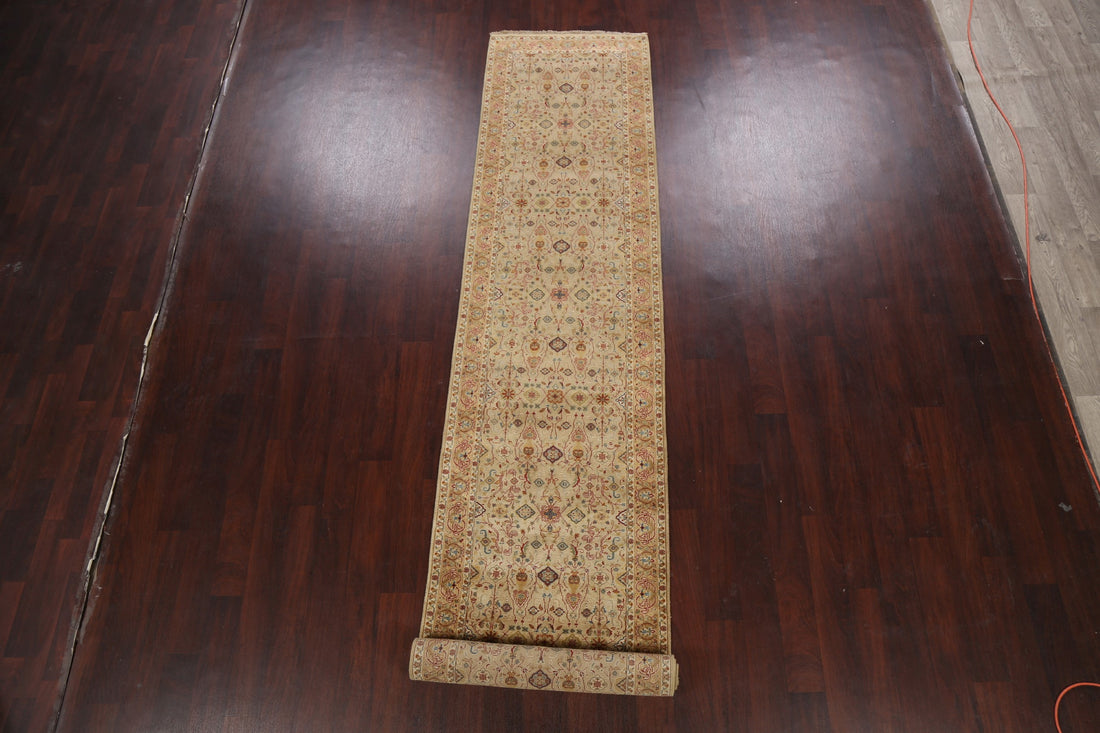 100% Vegetable Dye Fine Agra Oriental Runner Rug 3x13