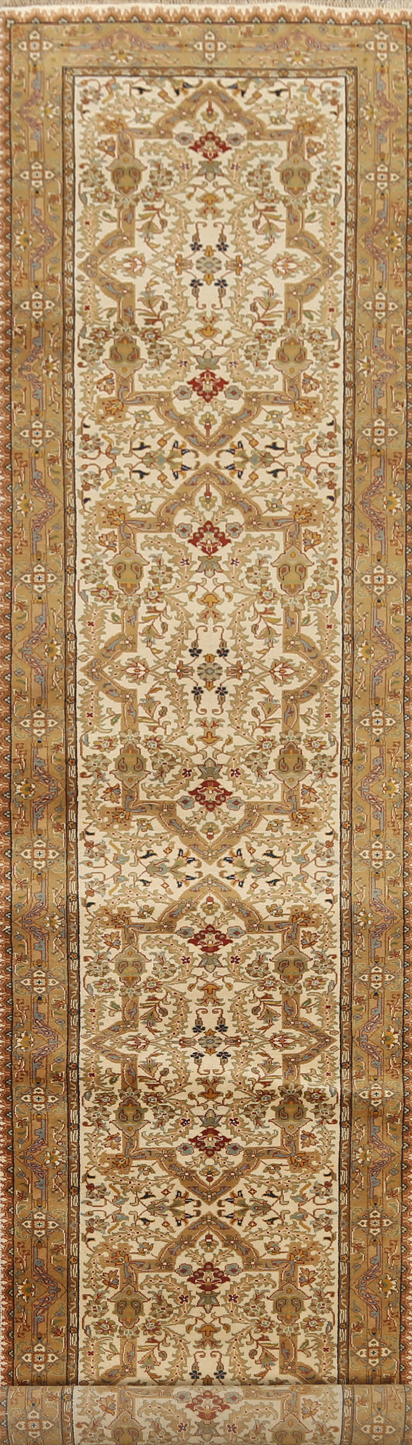 100% Vegetable Dye Fine Agra Oriental Runner Rug 3x16