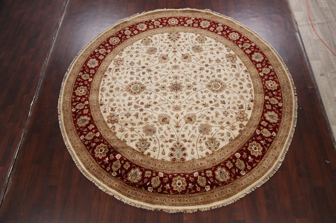 100% Vegetable Dye Round Fine Agra Oriental Area Rug 10x10