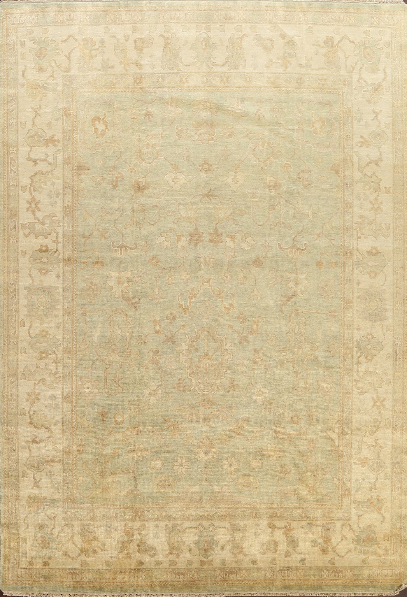 100% Vegetable Dye Floral Oushak Oriental Area Rug 9x12