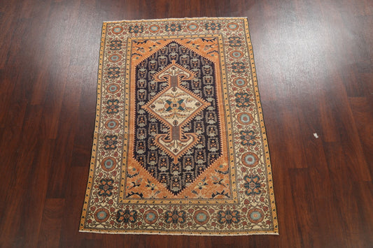 Antique 100% Vegetable Dye Sultanabad Persian Area Rug 4x5