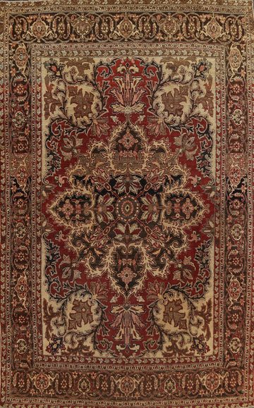 Antique Vegetable Dye Heriz Serapi Persian Area Rug 9x13