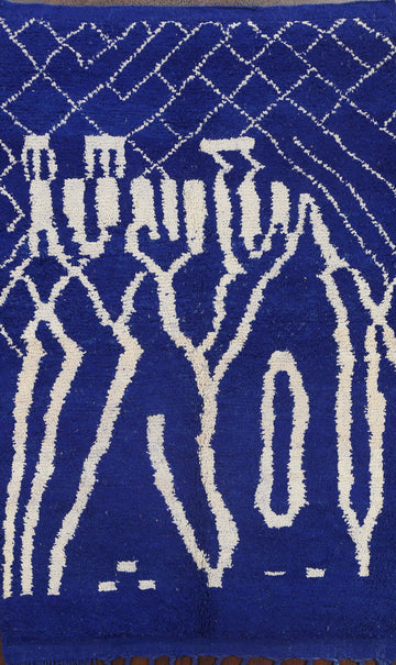 Blue Tribal Moroccan Oriental Area Rug 5x8