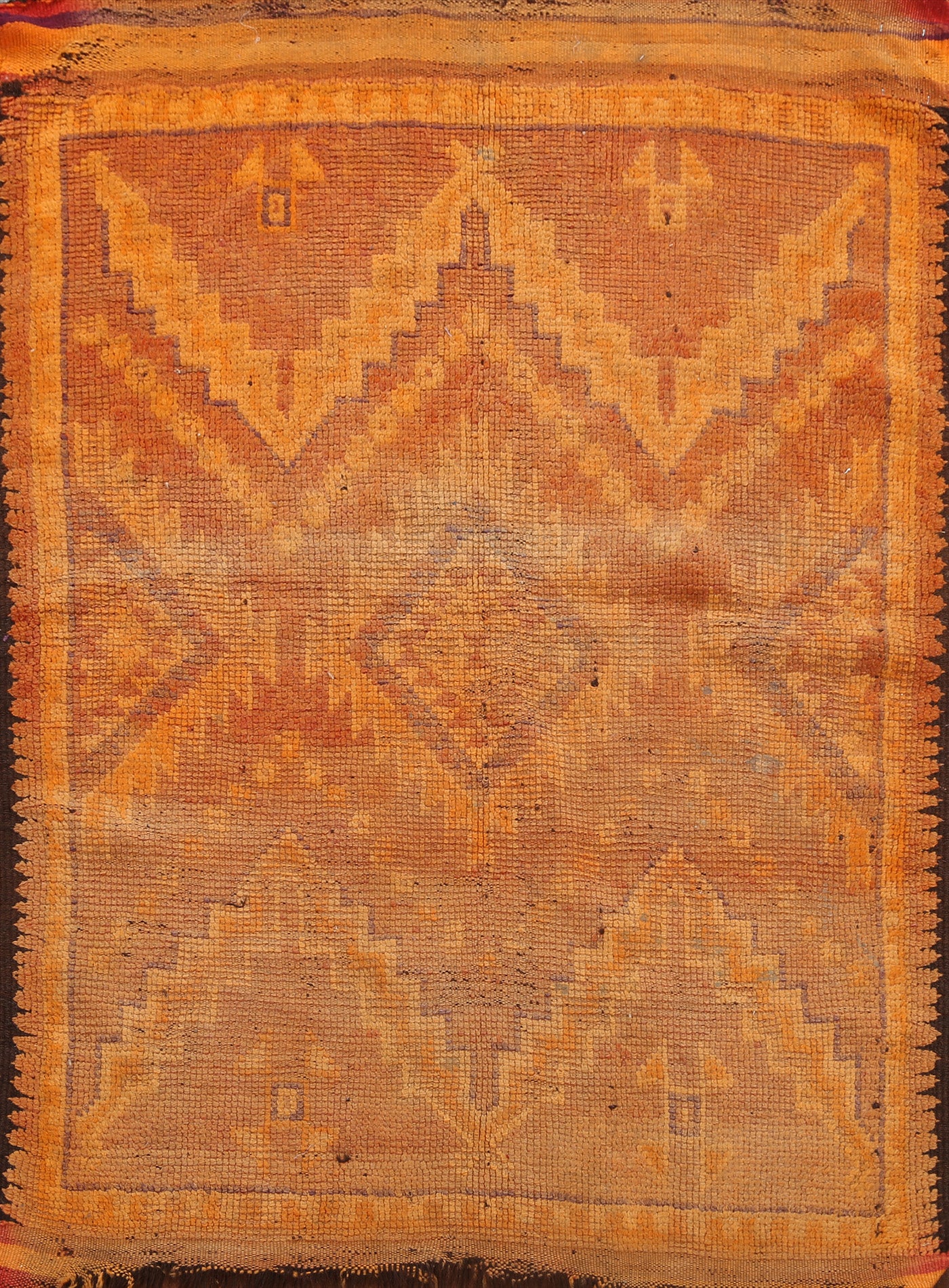 Antique 100% Vegetable Dye Moroccan Oriental Area Rug 4x5