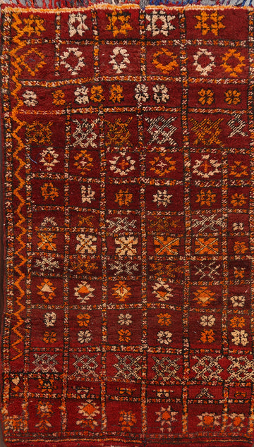 Tribal Moroccan Oriental Area Rug 4x6