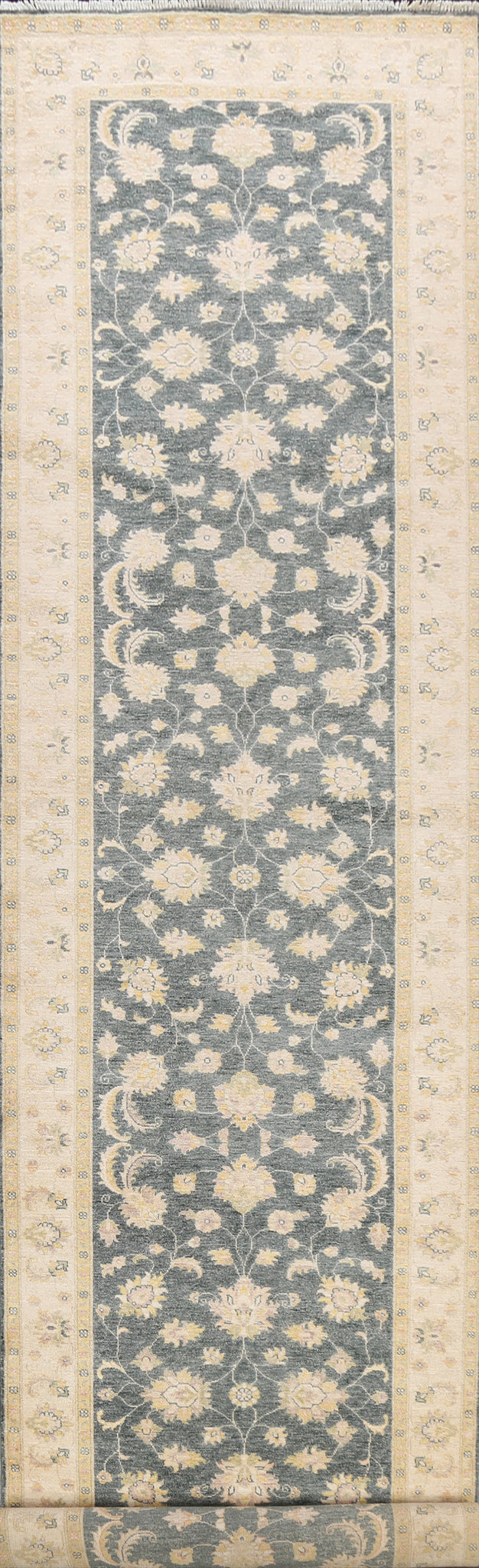 100% Vegetable Dye Peshawar Chobi Oriental Runner Rug 4x18