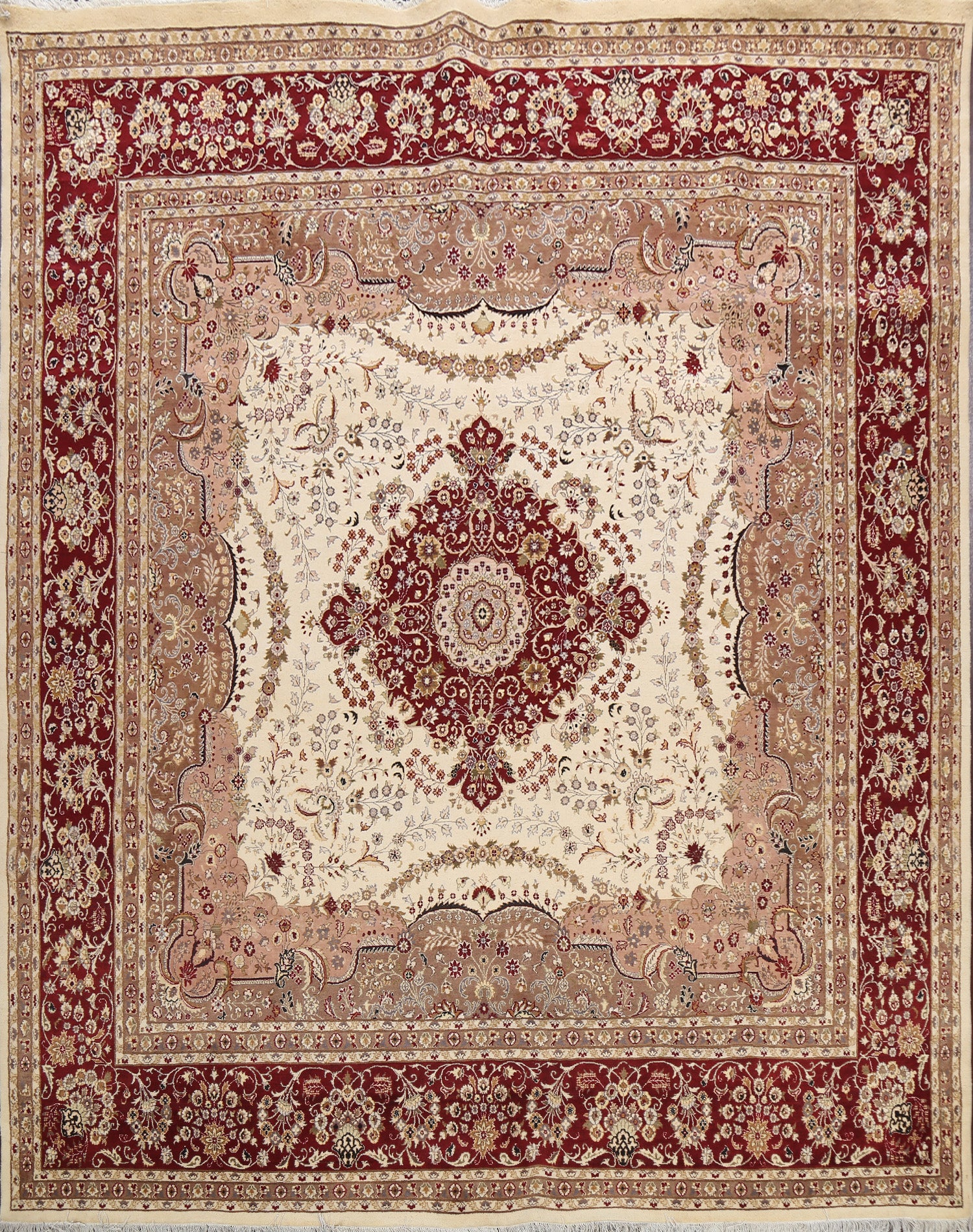 100% Vegetable Dye Royal Tabriz Square Area Rug 10x10