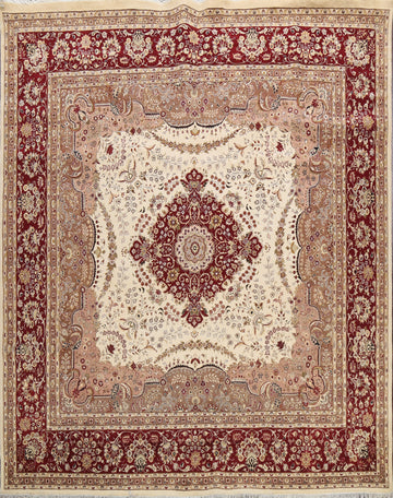 100% Vegetable Dye Royal Tabriz Square Area Rug 10x10