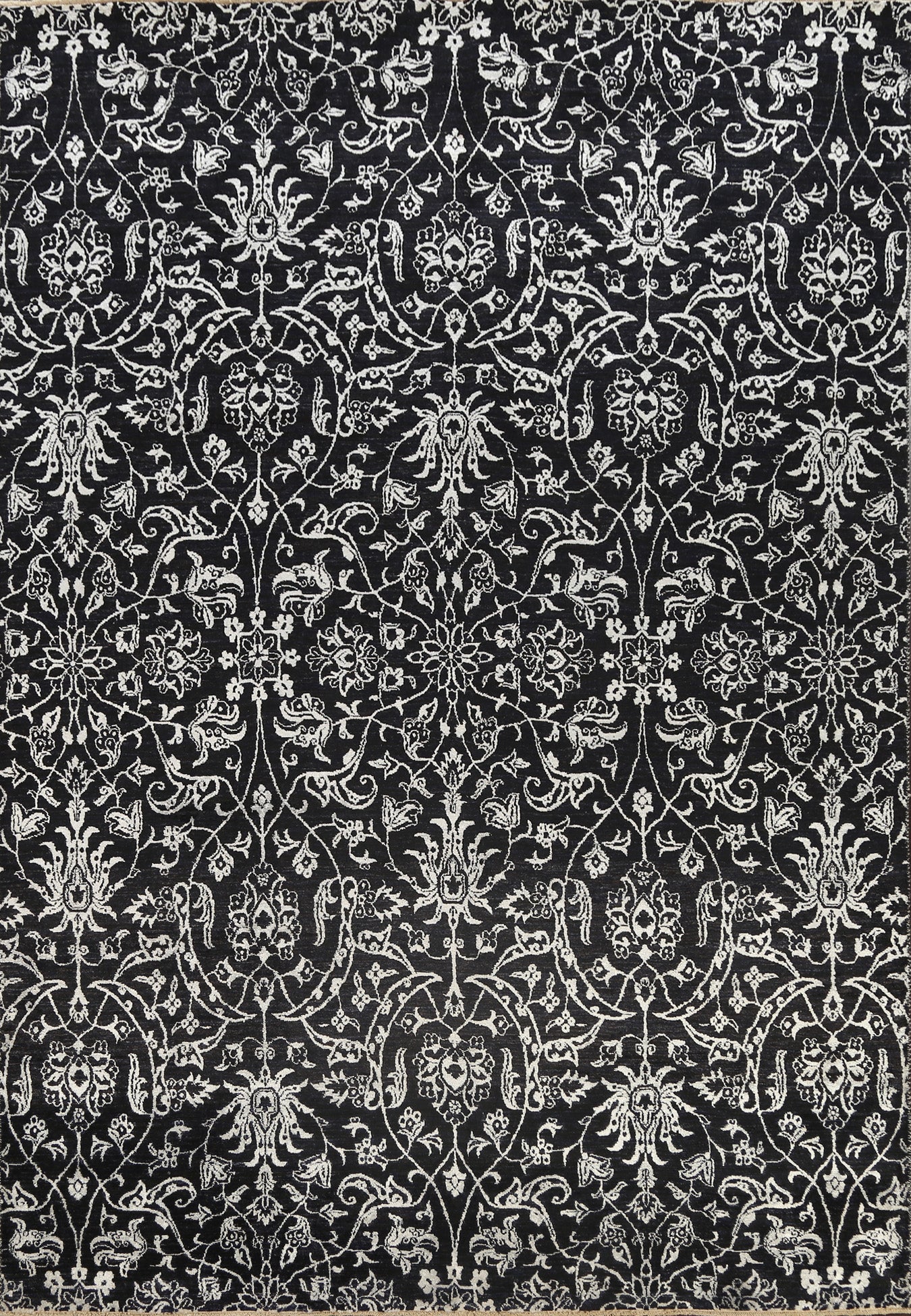 100% Vegetable Dye Floral Versace Oriental Area Rug 8x10