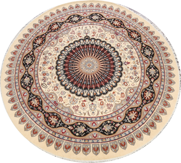 100% Vegetable Dye Round Isfahan Oriental Area Rug 9x9