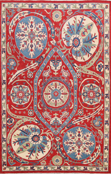 100% Vegetable Dye Kazak Oriental Area Rug 7x10
