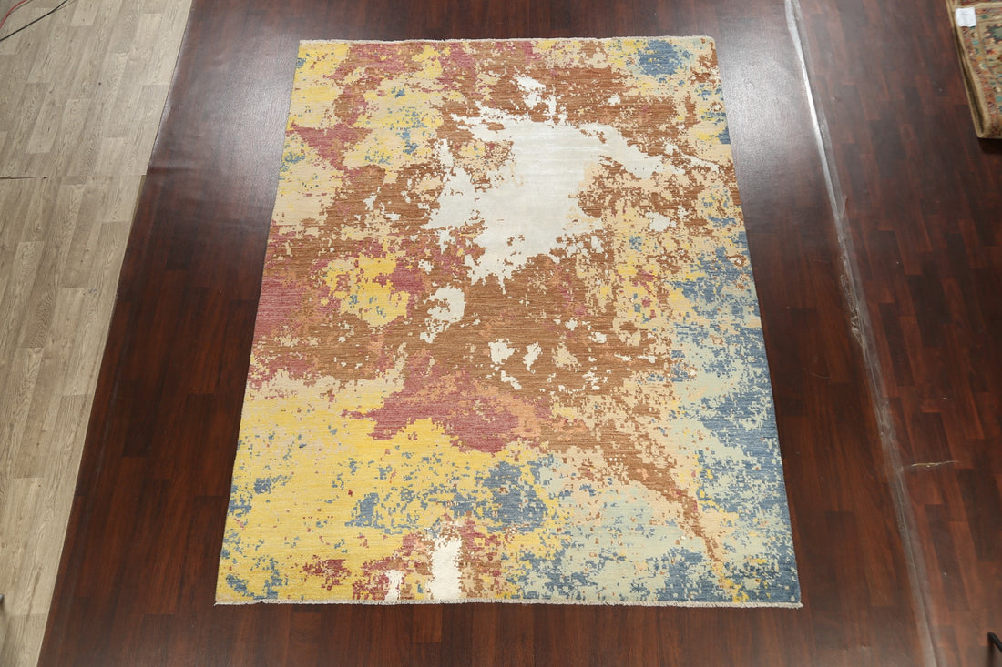 Vegetable Dye Contemporary Abstract Area Rug 8x10