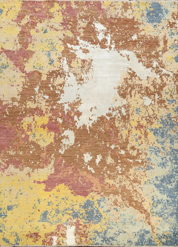 Vegetable Dye Contemporary Abstract Area Rug 8x10