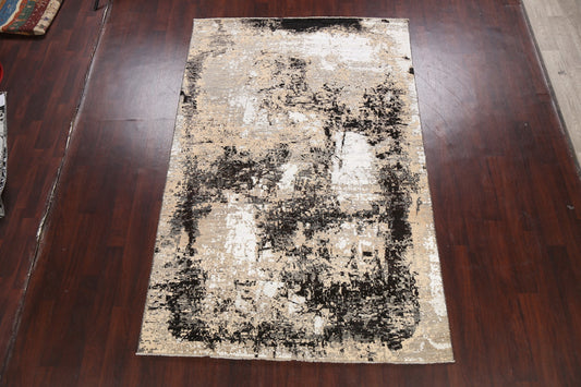 Vegetable Dye Contemporary Abstract Oriental Area Rug 6x9